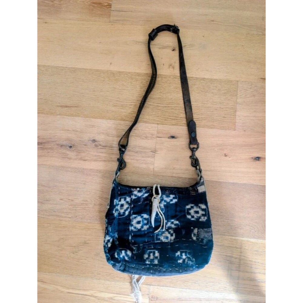 Handwoven Indigo Navy Pattern Crossbody Bag by J. Augur